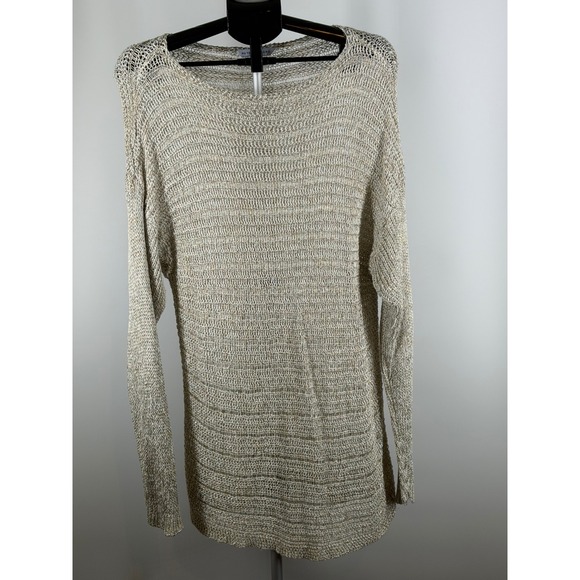 Peter Nygard Sweaters - Peter Nygard Metallic Knit Tunic Sweater Gold Silver Long Sleeve XL‎